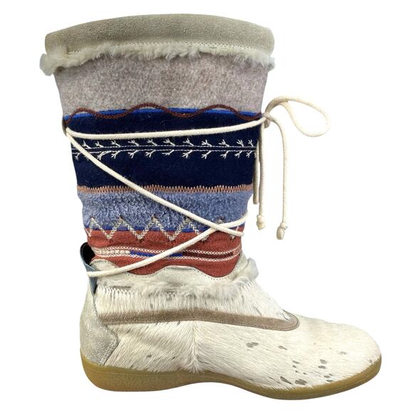 Vintage Tecnica Women’s Ivory Goat Fur Winter Boots Size 42 US 9.5 - Picture 4 of 10